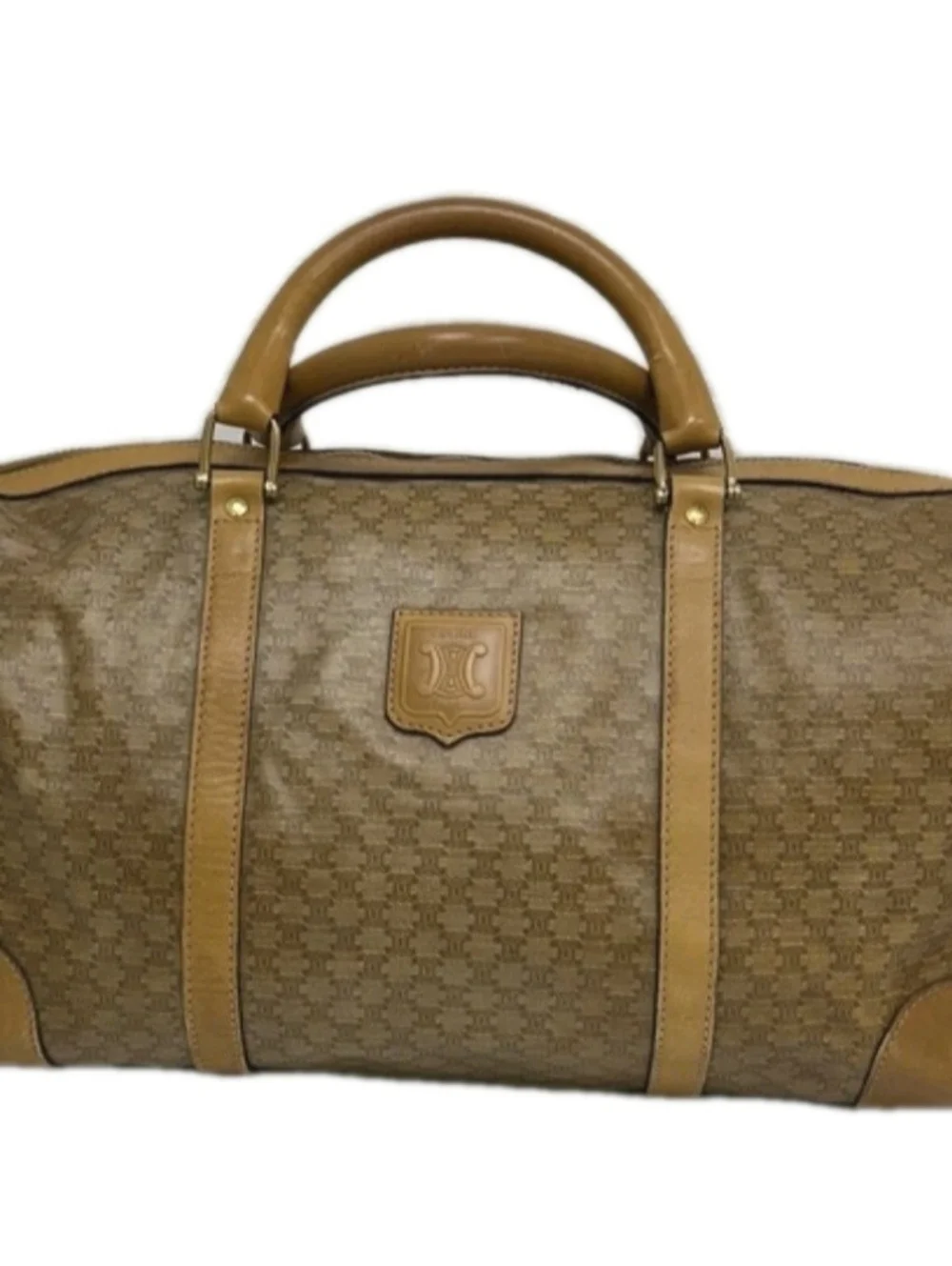 Celine Macadam Brown Unisex Leather Boston / Travel Bag - Picture 3 of 15